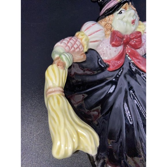 Fitz and Floyd Halloween Witch Candy Dish Vintage Glazed Ceramic 1992 - Picture 3 of 12